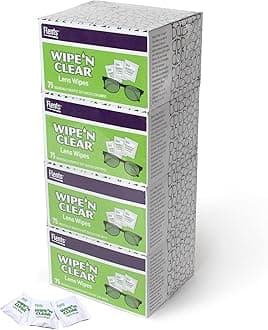 Flents Wipe 'N Clear Lens Cleaning Wipes, Pre-Moistened, Gentle Cleaning, AntiStreak, Fast Drying, 4 Portable Boxes Of 75, 300 Count, Individually Wrapped for Travel & Convenience, Made in the USA