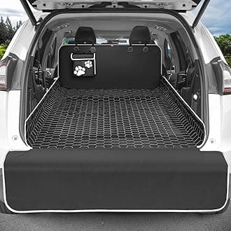 Oasser SUV Cargo Liner for Dogs Large Waterproof Trunk Cover with Detachable Pocket and Bumper Flap Protector, 600D Oxford Cloth, Black, XL (55 x 91 Inch)