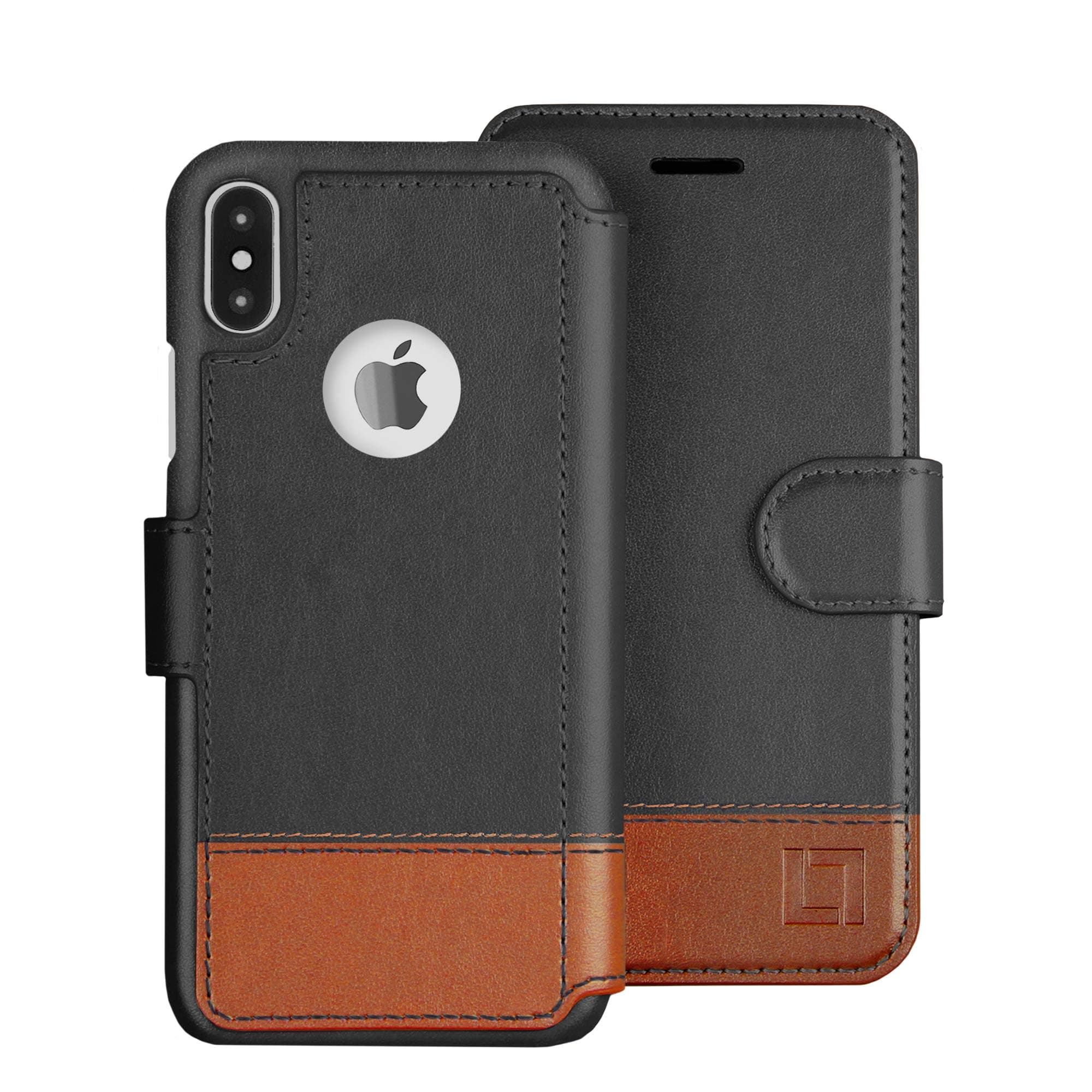 LUPA iPhone X Wallet Case-Slim & Lightweight iPhone X Flip Case with Credit Card Holder - iPhone 10 Wallet Case For Women & Men - Faux Leather iphone Xs Purse Cases with Magnetic Closure – Smoky Cedar