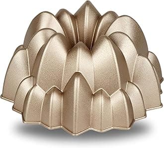 Baker's Secret Fluted Cake Pan, Cake Pans, Novelty Cake Pan, Die Cast Aluminum Cake Pans, 2 Layers Non-stick Coating, Novelty Cake Pan - The Cast Aluminum Collection (Cascade)