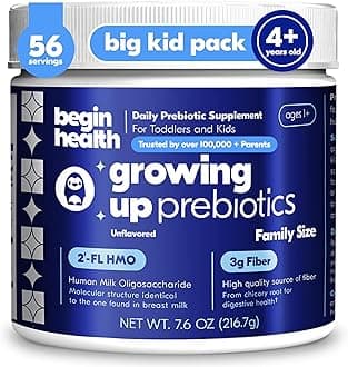 Daily Growing Up Prebiotics Family Size - Kids, Baby, Toddler Digestion Powder, For Constipation Prone Children | Softens Stool for Easy Pooping | Fiber Rich with Chicory Root, Tasteless & Textureless