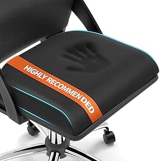 Large Seat Cushion，Soft Foam Cushion for Long Sitting Hours on Office Chair, Home & Car, Non-Slip Chair Pad for Relieving Back & Sciatica & Hip & Coccyx Pain (Black)