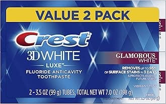 Crest Twin Pack 3D White Luxe Glamorous White Toothpaste, 3.5 Ounce