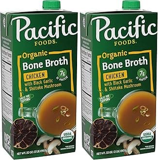 Pacific Foods, Broth Bone Chicken Black Garlic Shiitake Organic, 32 Ounce (Pack of 2)
