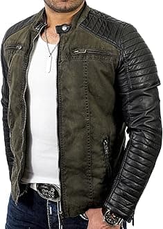 Red Bridge Men's Long Sleeve Faux Leather Biker Casual Cotton Fashion Jacket