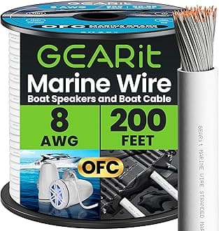 GEARit 8 Gauge Wire, Battery Cable 8 AWG 200 Ft, Tinned Copper Speaker Wire for Automotive, Landscape, Outdoor, Speaker, Lamp, Trailer, Car