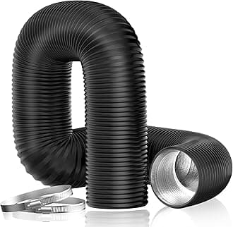 Hon&Guan Dryer Vent Hose, 4'' Insulated Flexible Duct 16FT with 2 Duct Clamps, Heavy-Duty Three Layer Protection for HVAC Ventilation, Duct Fan Systems
