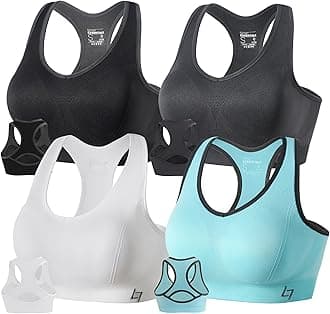 Racerback Sports Bras for Women - Padded Seamless Support Bra for Yoga Gym Workout Fitness