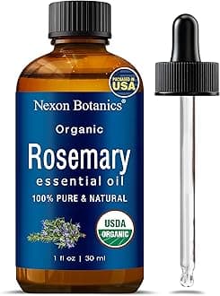 Organic Rosemary Essential Oil 30 ml - Pure, Natural Oil for Aromatherapy, Diffusers, DIY, Candle and Soap Making Scent - Nexon Botanics