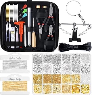 shynek Jewelry Making Kit - Adult Supplies with Tools, Earring Charms, Wires, Findings, Helping Hands