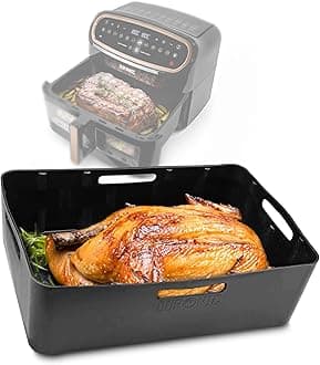 Duronic Silicone Air Fryer Liners AFL2 Air Fryer Basket Liner Durable Nonstick Silicon Inserts for Air Fryers AF14 AF34 Large Drawer Reusable Dual Air Fryer Accessory Premium Cooking Accessories