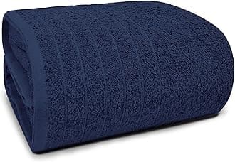 Tens Towels Pack of 1 Jumbo Bath Sheet 40 x 80 Inches, Super Large & Light, Quicker to Dry, 100% Cotton, Lighter Weight, Super Soft and Absorbent, Perfect to Wrap Yourself in (Navy)