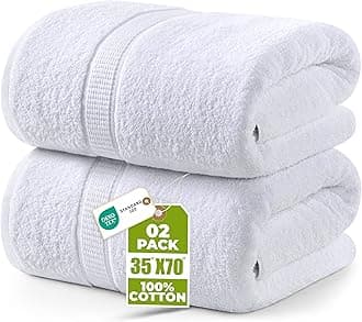 Utopia Towels - 2 Pack Extra Large Bath Towels 35 x 70 inches Bath Sheets, White