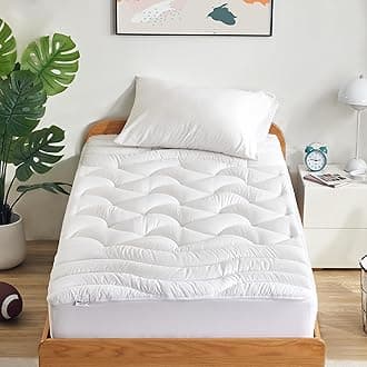 Twin XL Cooling Mattress Topper for College Dorm, Premium Zoned Cool Mattress Pad Cover, Padded Mattress Protector Breathable Washable, Deep Pocket 8-21" (White, Twin XL)