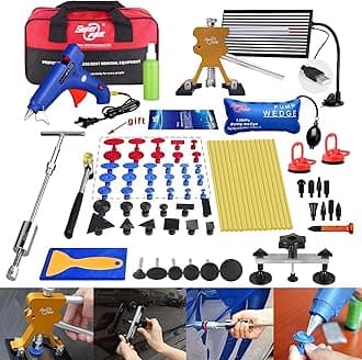 Super PDR Dent Puller Kit Paintless Dent Repair Kit for Car – Slide Hammer Suction Cup and PDR Light for 98% Auto Body Dent Removal, Hail Damage & Appliance Dents or Vehicle Dent Removal