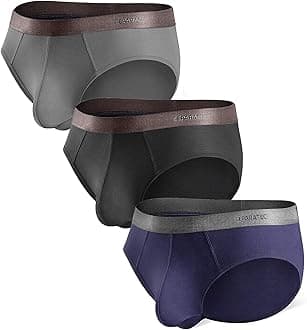 Men's Underwear Bamboo Rayon Comfortable Breathable Dual Pouch Briefs 3 Pack