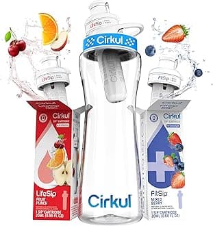 623.7g, BPA Free Plastic Water Bottle, Blue Lid Starter Kit, 2 Flavor Cartridges (1 LifeSip Fruit Punch Punch 1 FitSip Mixed Berry) Sugar-free, Drink Mix Zero
