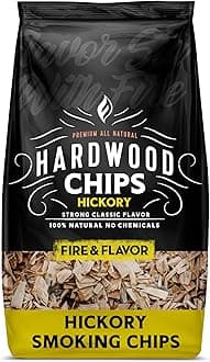 Premium All Natural Smoking Wood Chips, 2 Pounds, Hickory
