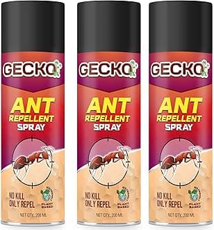 Gecko Ant Repellent Spray 200 ML | 100% Herbal, Anti Ant Spray For Home And Kitchen |Baby-Safe, Pet-Friendly |Red Ants Repellent Red Ant Repellent Spray For Home, Office | Pack of 3 - FORMULATION 30 X