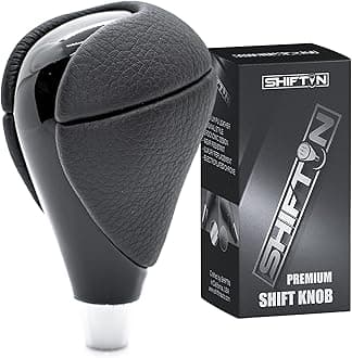 Leather Chrome Wood Gear Shift Knob Stick Shifter For Lexus ES300h ES350 GS300 GS350 GS430 GS450h GS460 IS-F IS250 IS300 IS350 LS460 LS600h RX350 RX450h (Black Leather / Piano Black)