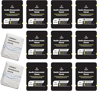 First Aid Advanced Quick Clot Combat Gauze - Flexible Hemostatic Gauze - Stop The Bleed kit Faster Wound Packing with Quick Clotting Medical Gauze - Survival Kit Supplies - 3" x 12.5' (CT-GAUZE10)
