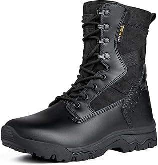 FREE SOLDIER Men's Work Tactical Boots 8 Inches Lightweight Combat Boots Durable Suede Leather Military Boot Desert Boot