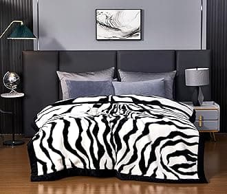 LGYKUMEG 9 lb Fleece Blanket - Queen Size, Heavy Korean Reversible Flannel Mink, Super Soft and Warm, 2 Ply Raschel Printed, 200x230cm, 4kg