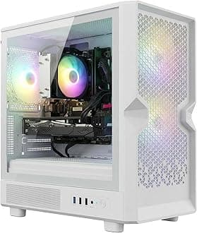 STGAubron Gaming PC Desktop, Radeon RX 580 16G, Intel Core i7 up to 3.9G, 16G RAM, 512G SSD, WiFi 6, BT 5.0, RGB Fan x3, Windows 11 Home