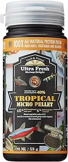 Tetra Fish Food, Slow Sinking, All Natural Ingredients, Wild Sword Prawns, Spirulina, Color Enhancement, Small Granules , Tropical Micro Pellet 1.87 oz
