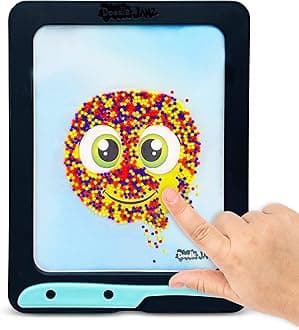 DoodleJamz JellyPics — Squishy Drawing Pads Filled with Non-Toxic Sensory Beads and Gel – No-Mess Fidget Art – ASMR – Re-usable to make Endless Artistic Creations (Red, Purple, Yellow Beads)