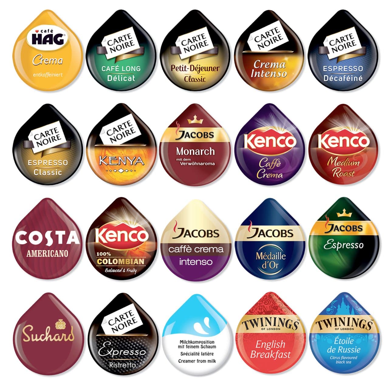 20 Tassimo T Discs Pods Variety Pack