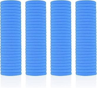100 Pack Seamless Hair Ties for Women Girls Ponytail Holders for Thick Hair (Blue)