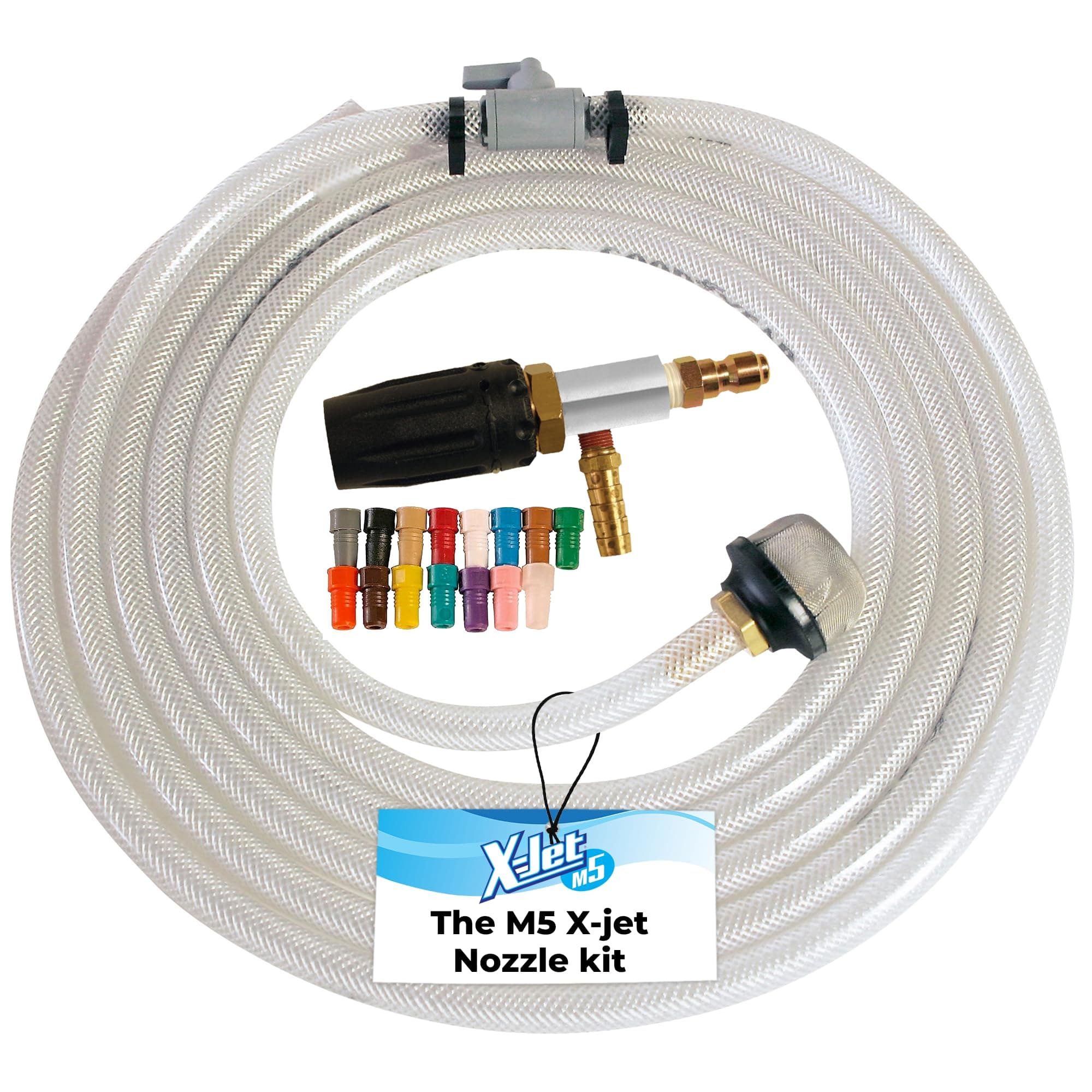 X-Jet M5#16 Kit | 5-6.5 GPM | Adjustable Long-Range External Injection Variable Pressure Washing Nozzle | Perfect for Washing Residential & Commercial Properties from the Ground | W/ 2000 to 4500 PSI
