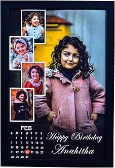 CRAFT IMAGE Personalised Photo Frames for Wall Decor as Birthday Gifts, Anniversary, Wedding Gifts | A4 Size (9x12.5 inch,5 Photos) With Frame_Design-01,wood,Rectangular,Black