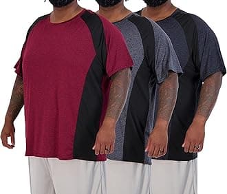 3 Pack: Men’s Big & Tall Short Sleeve Dry Fit Crew Neck T-Shirt - Gym Workout Athletic Running Tee (3XT-5XT)