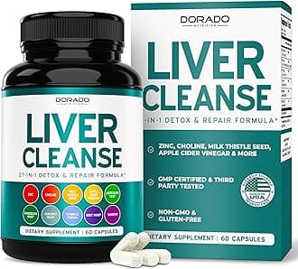Liver Cleanse Detox & Repair 27 in 1 Formula - Milk Thistle, Dandelion Root, Turmeric, Artichoke Extract & More - Liver Detox Support Supplement - 3rd Party Tested, Vegan Safe & USA Made (60 Count)