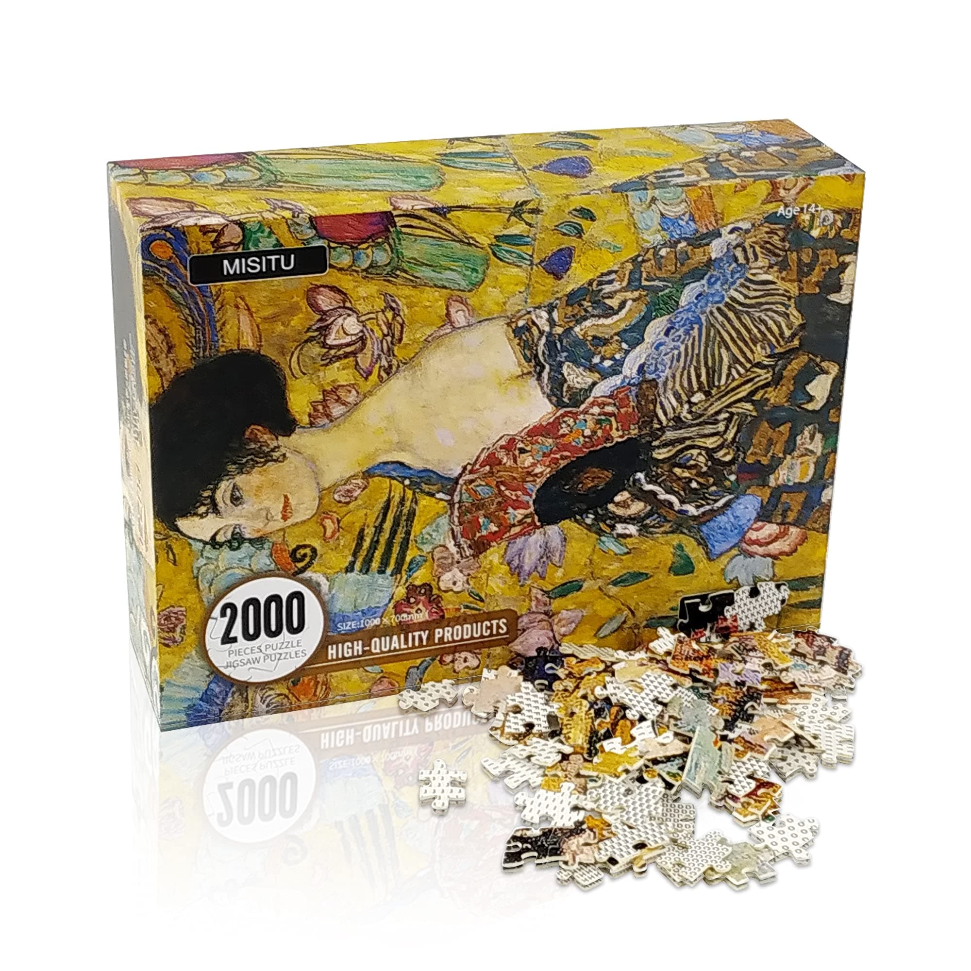 Jigsaw Puzzles for Adults 2000 Pieces Teens Puzzles Challenging Difficult Puzzles Lady Fan by Klimt Puzzles DIY Entertainment Toys Gifts for Home Decor Jigsaw Puzzles 27.56 x 39.37 Inches