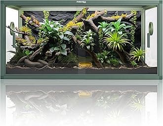 – Phailozoo 50 Gallon Reptile Vivarium Front Opening Bearded Dragon Vivarium for Easy Maintenance Snake Enclosure with Top Screen Ventilation & Glass Sliding Door 36''x18''x18''