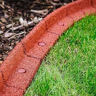 FlexiBorder 2m Terracotta Lawn Edging - Flexible Garden Edging Border for Grass Lawns - Pathways - Raised Borders - Artificial Grass - 2 x 1m Lengths