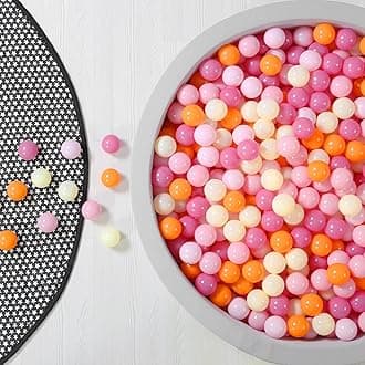 Ball Pit Balls for Toddler, Baby Plastic Playballs Kids Soft Pastel Pelotas Non-Toxic BPA-Free 3pink+Orange+Yellow, 100 Balls