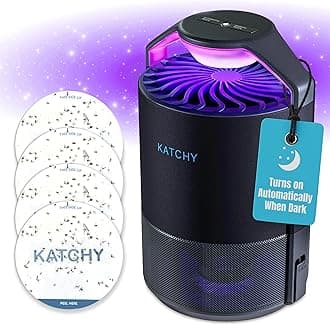 KATCHY Indoor Insect Trap: Bug, Fruit Fly, Gnat, Mosquito Killer - Uv Light, Fan, Sticky Glue Boards Trap Even The Tiniest Flying Bugs - No Zapper - Child Safe, Non-Toxic