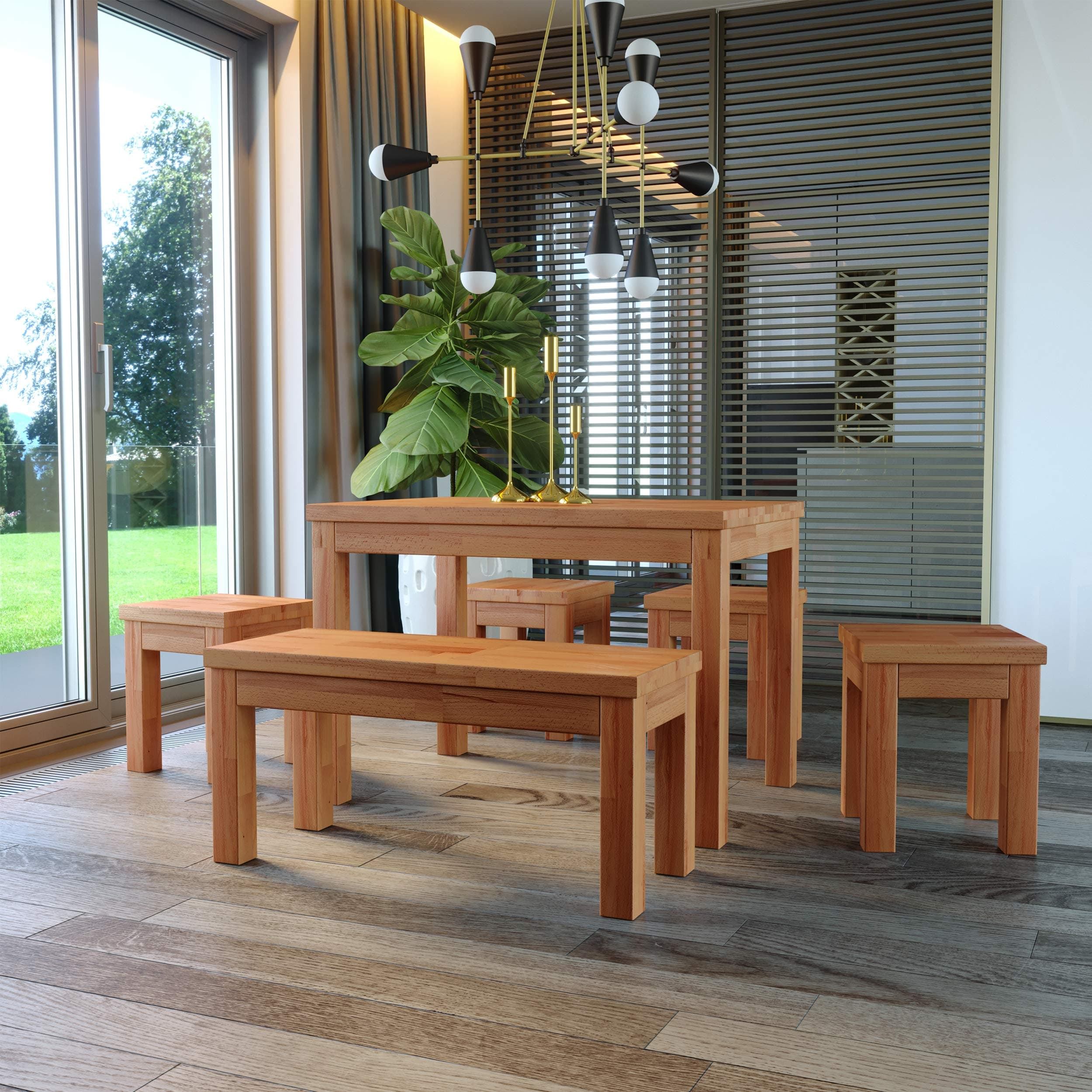 KROKWOOD Dining Table Milano Beech 75x75x77 cm