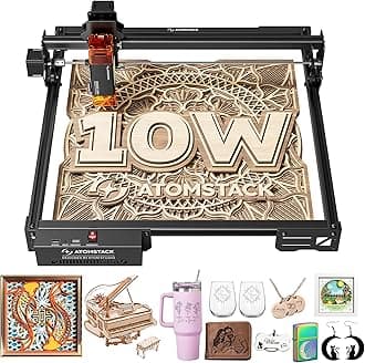 ATOMSTACK 10W Laser Engraver, A10 PRO V2 Laser Cutter, 0.06mm High Accuracy Laser Engraving Machine for Wood and Metal, Dark Acrylic, Glass, Leather