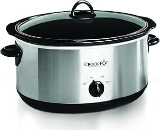 Crock-Pot Large 8-Quart Oval Manual Slow Cooker, Stainless Steel (SCV800-S)