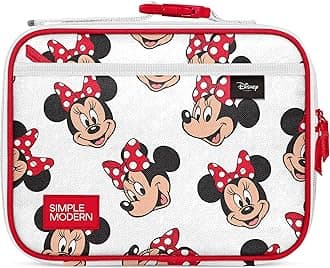 Disney Kids Lunch Box for School | Reusable Insulated Lunch Bag for Toddler, Girl, and Boy | Meal Containers with Exterior & Interior Pockets | Hadley Collection | Minnie Mouse Fun