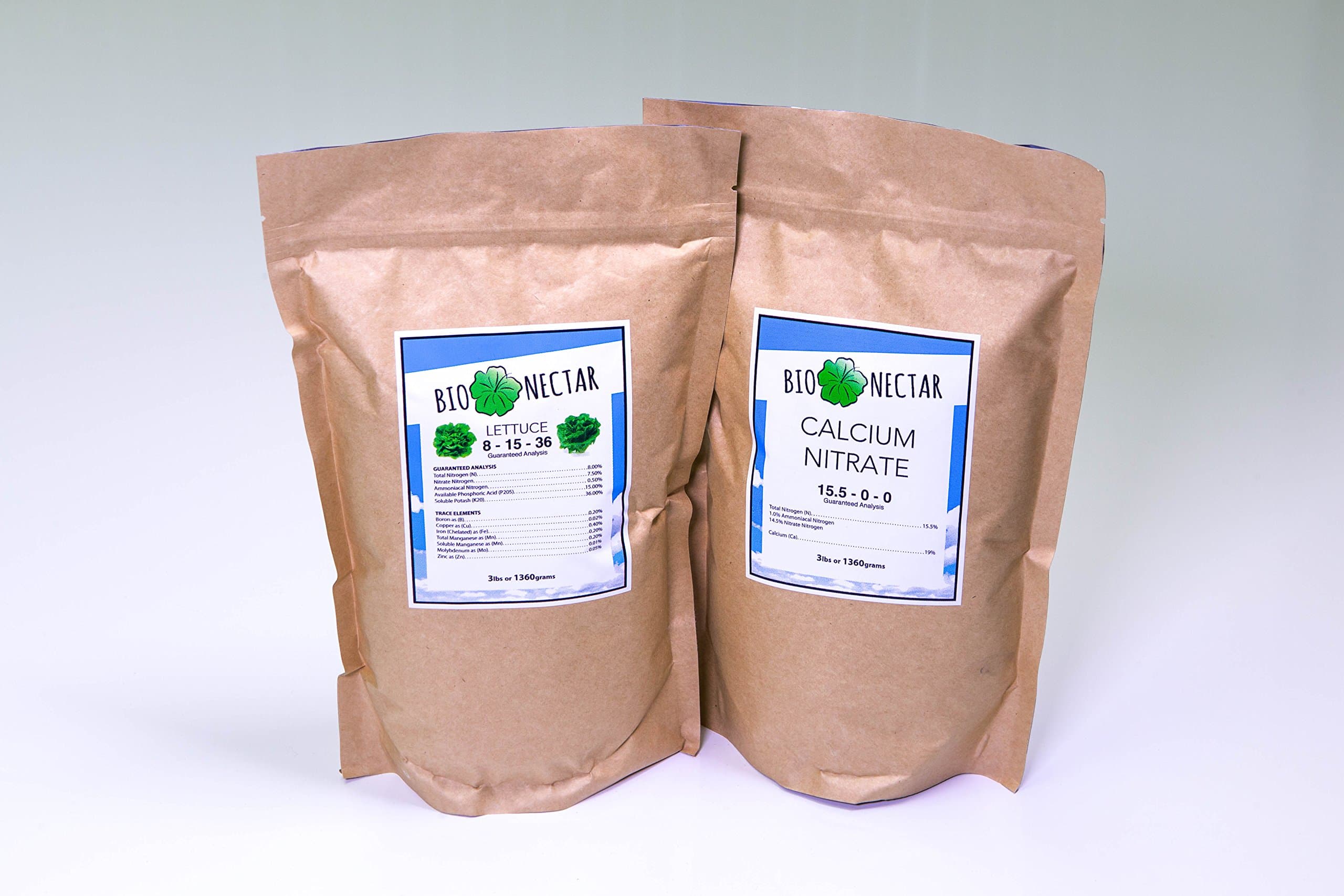 (6) LBS Bio Nectar Hydroponic Nutrients 8-15-36 Lettuce Formula and Calcium Nitrate