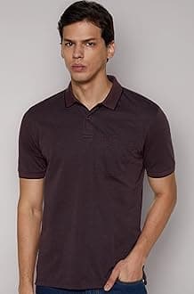 Peter England Men's Premium Regular Fit Half Sleeve Polo T-Shirt with Pocket | Cotton Rich | Birds Eye Interlock Weave