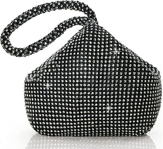 BABEYOND Women's Rhinestone Clutch Evening Bags Sparkly Glitter Triangle Purse for 1920s Party Prom Wedding