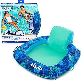 SwimWaysElite Spring Float Sunseat Pool Lounger, Inflatable Pool Floats Adult with Fast Inflation, Pool Lounge Chair for Adults up to 250 lbs