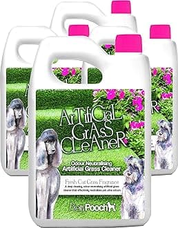 Pretty Pooch Artificial Grass Cleaner For Dogs (10:1 Super Concentrate Makes 10 Litres) Disinfectant and Deodoriser - 1 Litre (Fresh Cut Grass, 4 x 5L)